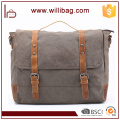 China Fabrik Großhandel große Kapazität Leinwand Handtaschen Leder Messenger Bags